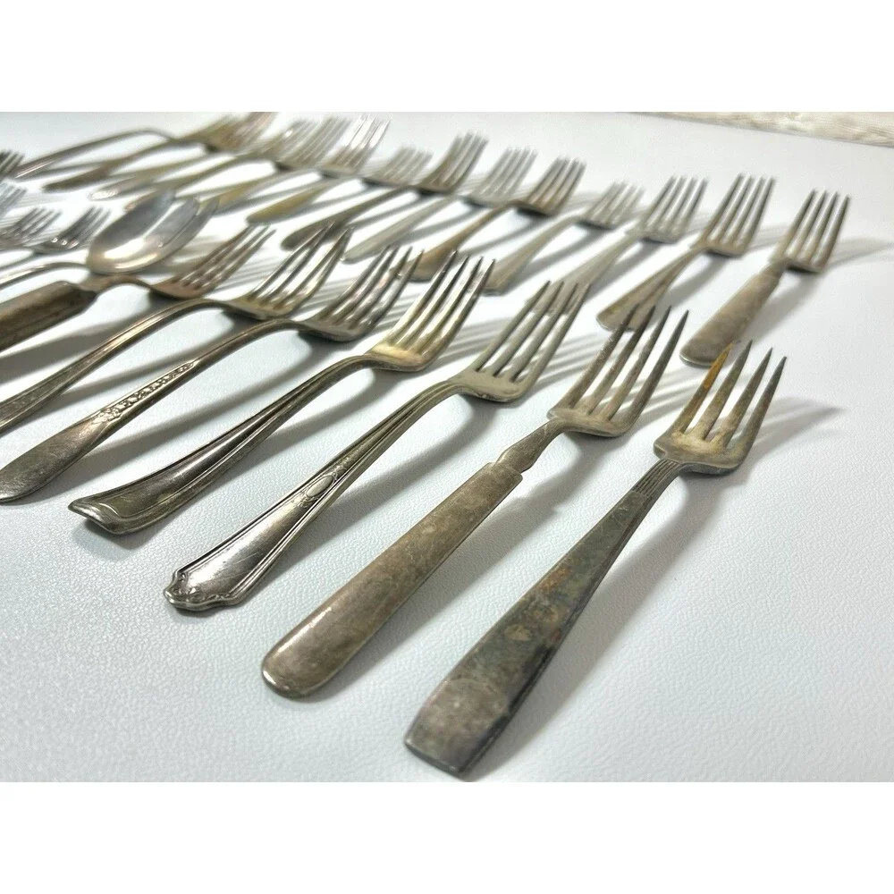 Lot Of 26 Antique Forks Silverware Craft Lot Some Wear Rust
